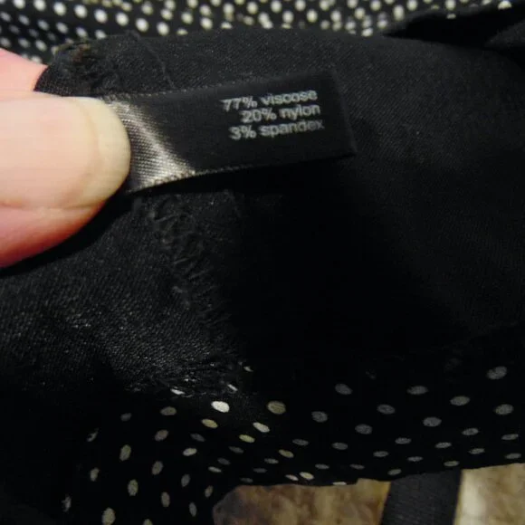 The Limited Polka Dot Stretch Pencil Skirt 2 Minimalist Office Retro Black White - Picture 3 of 8